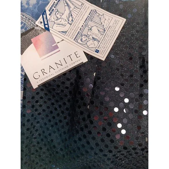 Vtg Granite Women's 8 Black Mirror Sparkle Skirt Knee Length Lined USA Made NWT - Picture 5 of 8
